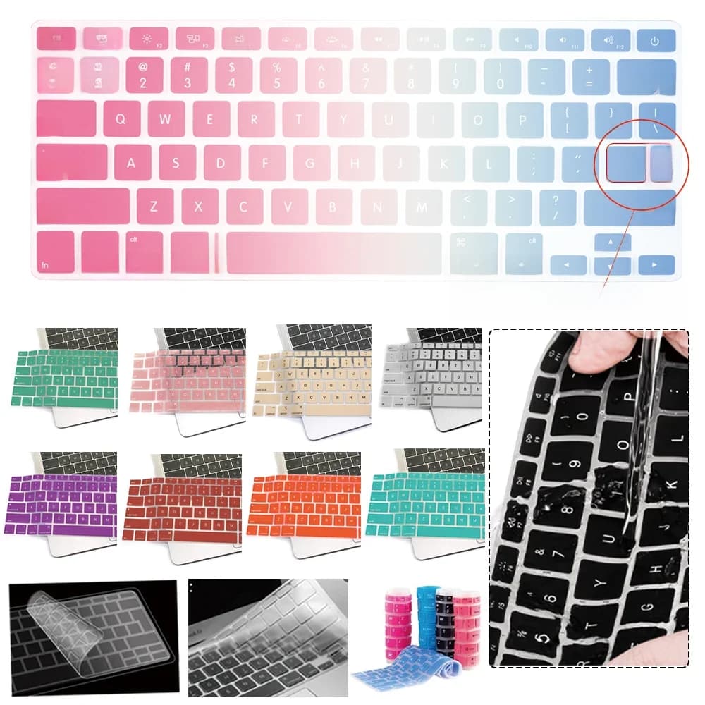 Couvercle de clavier d'ordinateur portable en silicone souple, pour Macbook Air 13 pouces A1369 A1466 A1342 / Pro 13 pouces A1278 A1425 A1502/ Pro 15 InchA1286 A1398