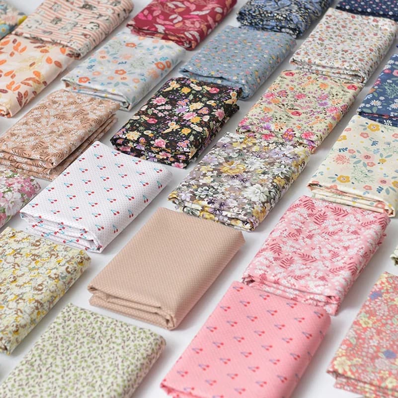 Tissu fin en popeline de coton imprimé Floral, pour bricolage de vêtements pour enfants, accessoires faits à la main au mètre 140x50cm