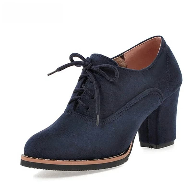 Girseaby 2021 Dames Rétro Pompes irritation ics Flock Dentelle Mariage Rond Parker 7.5CM nuits Talon Chaussures Size32-43 Noir Bleu Rouge A4468
