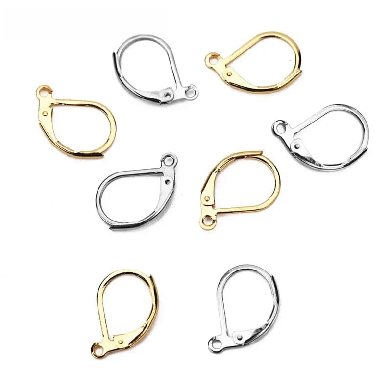 Crochets de boucles d'oreilles français hypoallergéniques, 20 pièces, résultats chirurgicaux en acier inoxydable, fermoirs de boucles d'oreilles, fil, accessoires de fabrication de bijoux à faire