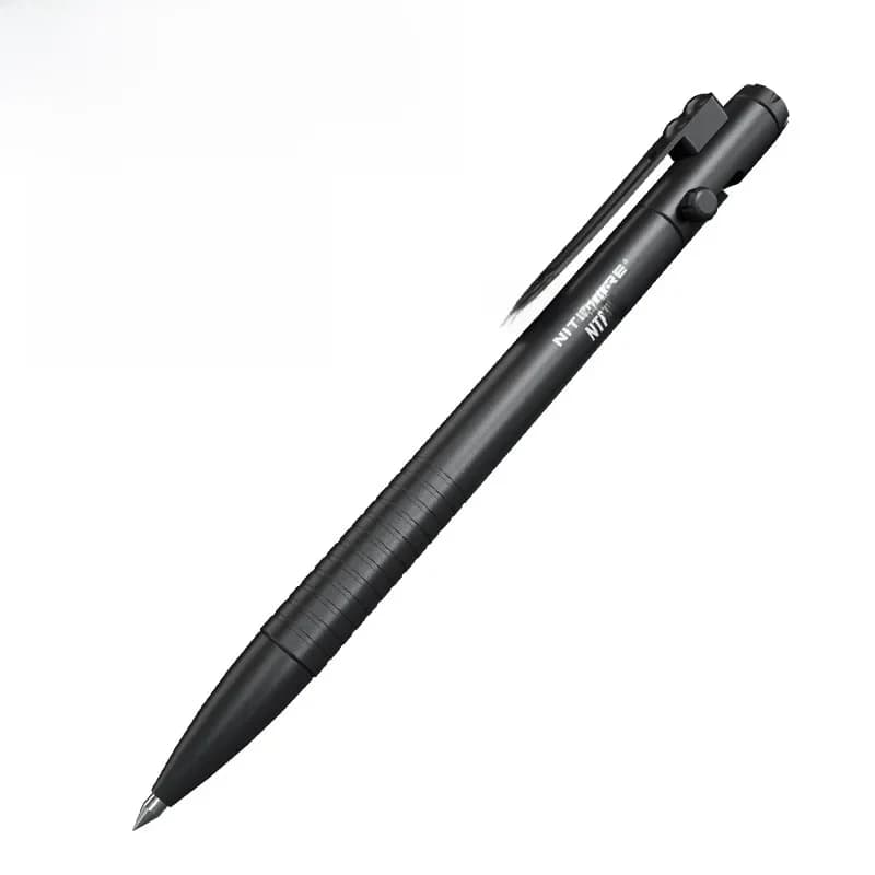 Nitecore NTP31 CNC stylo tactique d'action de boulon bidirectionnel stylo à bille d'auto-défense + brise-verre à pointe conique en acier au tungstène