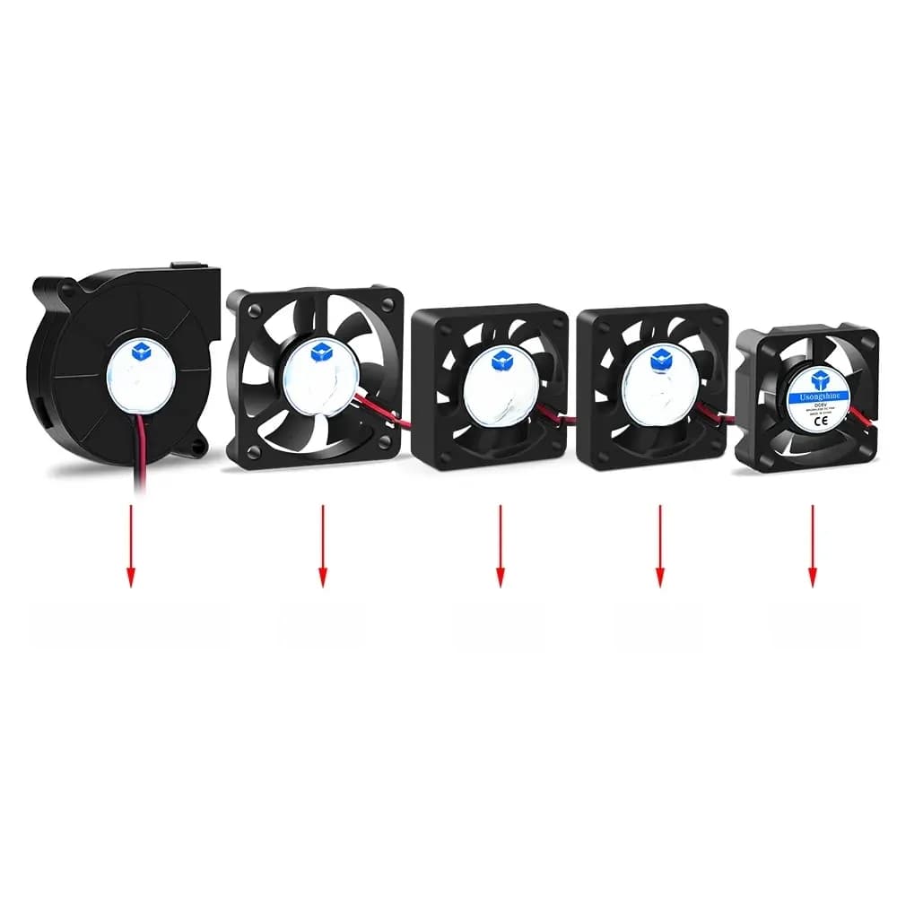 Pièces d'imprimante 3D 5015/4010/4020, ventilateur Turbo de refroidissement 12V et 24V, sans balais 2 broches pour extrudeuse, partie de ventilateur en plastique noir