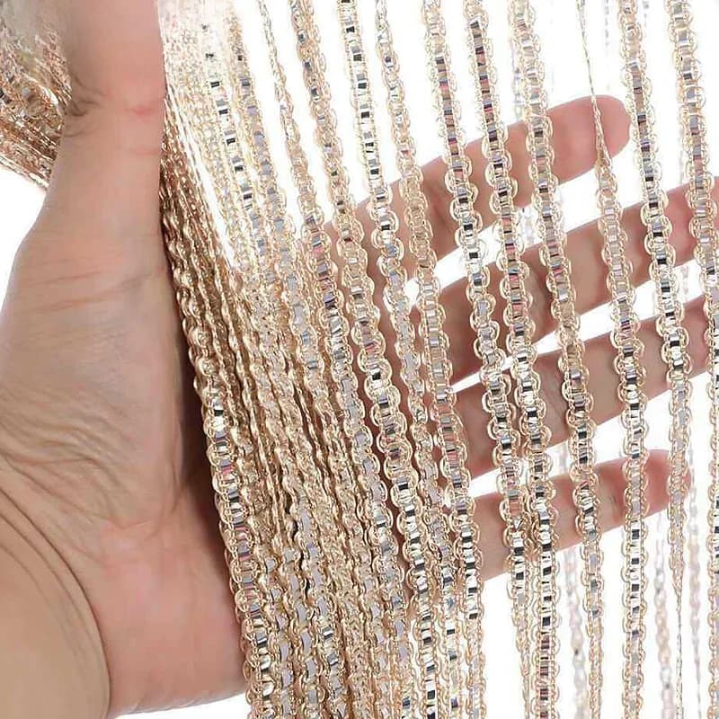 Rideau de ficelle de gland brillant, ligne de flash, porte, fenêtre, chambre, cantonnière de synchronisation, traitement de porte, décoration de la maison