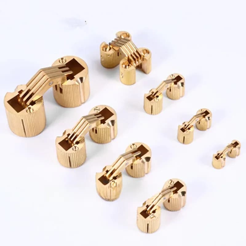 Charnières de meubles en laiton de cuivre, armoire cachée cylindrique, charnières de porte invisibles dissimulées pour boîte-cadeau de quincaillerie, 8-18mm
