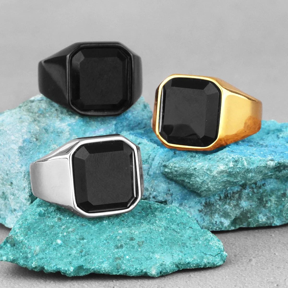 Bague de Luxe Simple en Acier Inoxydable Noir pour Homme, Bijou de Motard, Cadeau Créatif, Vente en Gros
