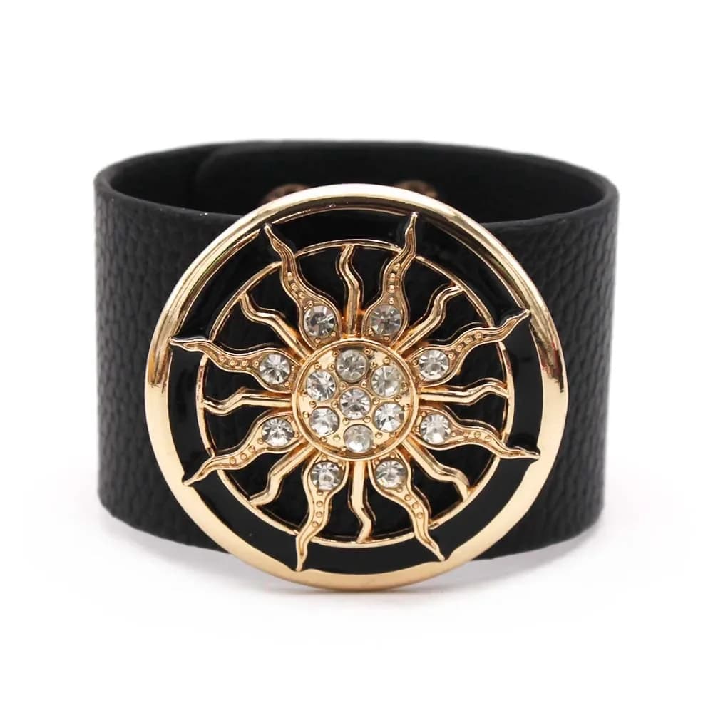 Bracelets en cuir réglables pour femmes, bracelet à cercle large, bracelet rond, cadeau de bijoux de couple, nouvelle mode
