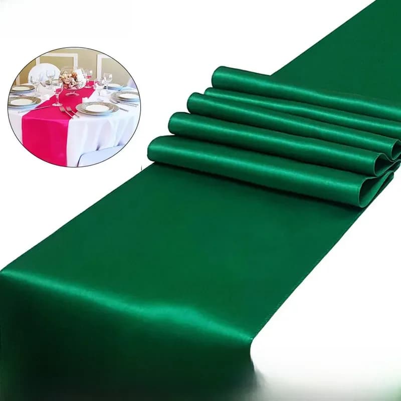 Chemin de Table en Satin Solide, Couverture de Qualité pour la Maison, Banquet de Mariage, Festival, ix, Hôtel, Décoration, 1 Pièce