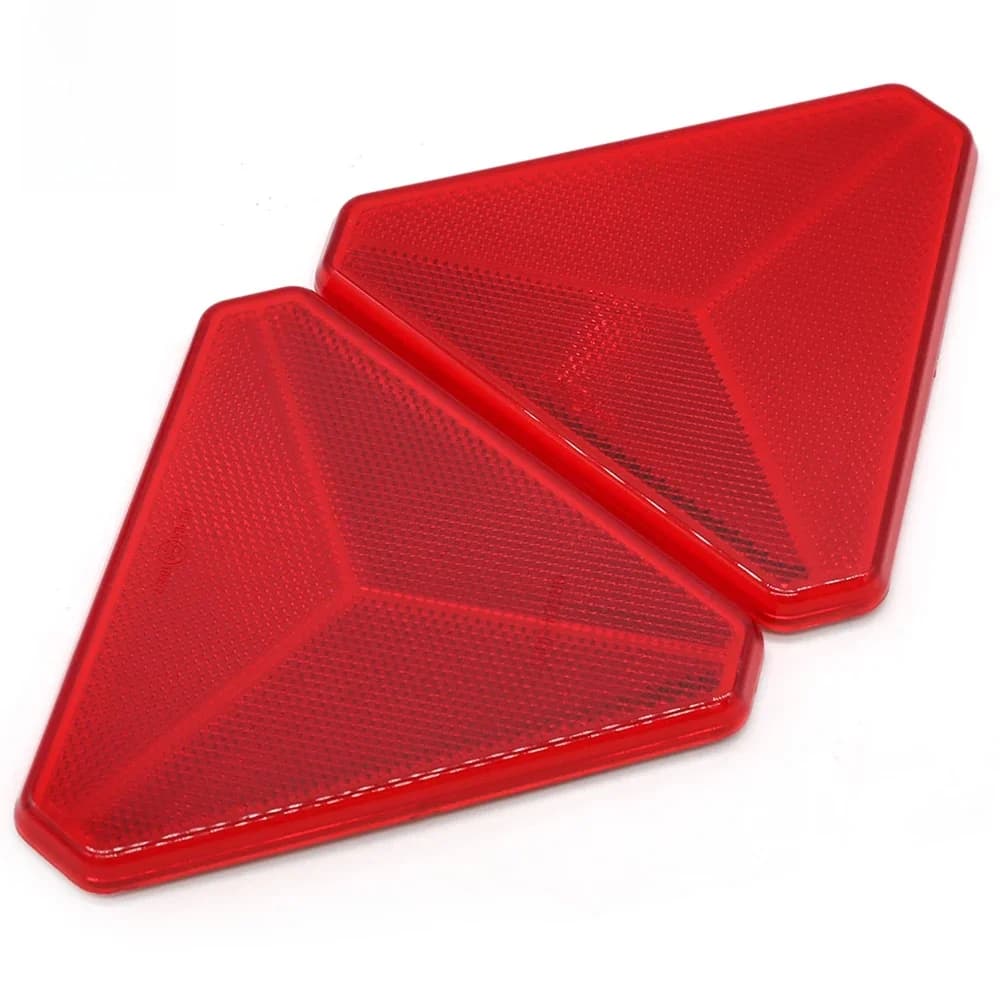 AOHEWEI – 2 réflecteurs arrière rouges, Triangle réfléchissant, poteau de porte, vis de fixation arrière de voiture pour remorque, moto, caravane, camion, bateau