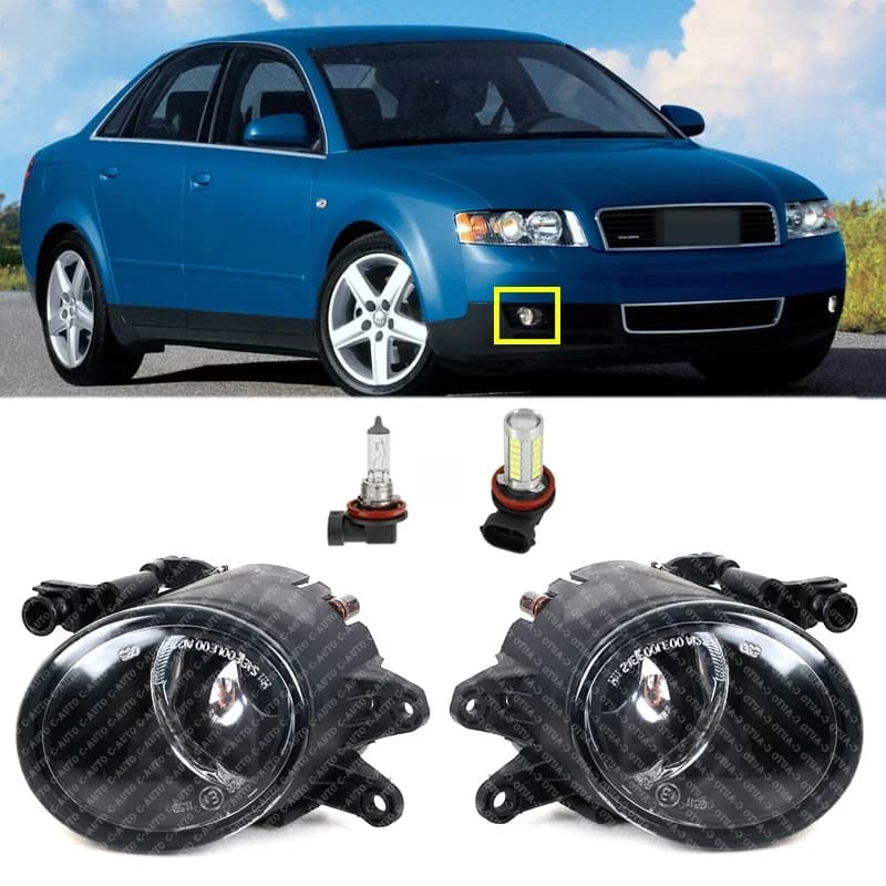 Feu antibrouillard avant gauche droit de voiture avec ampoules halogènes et LED pour Audi A4 B6 2001 2002 2003 2004 2005 pour RS4 2006 2007 2008