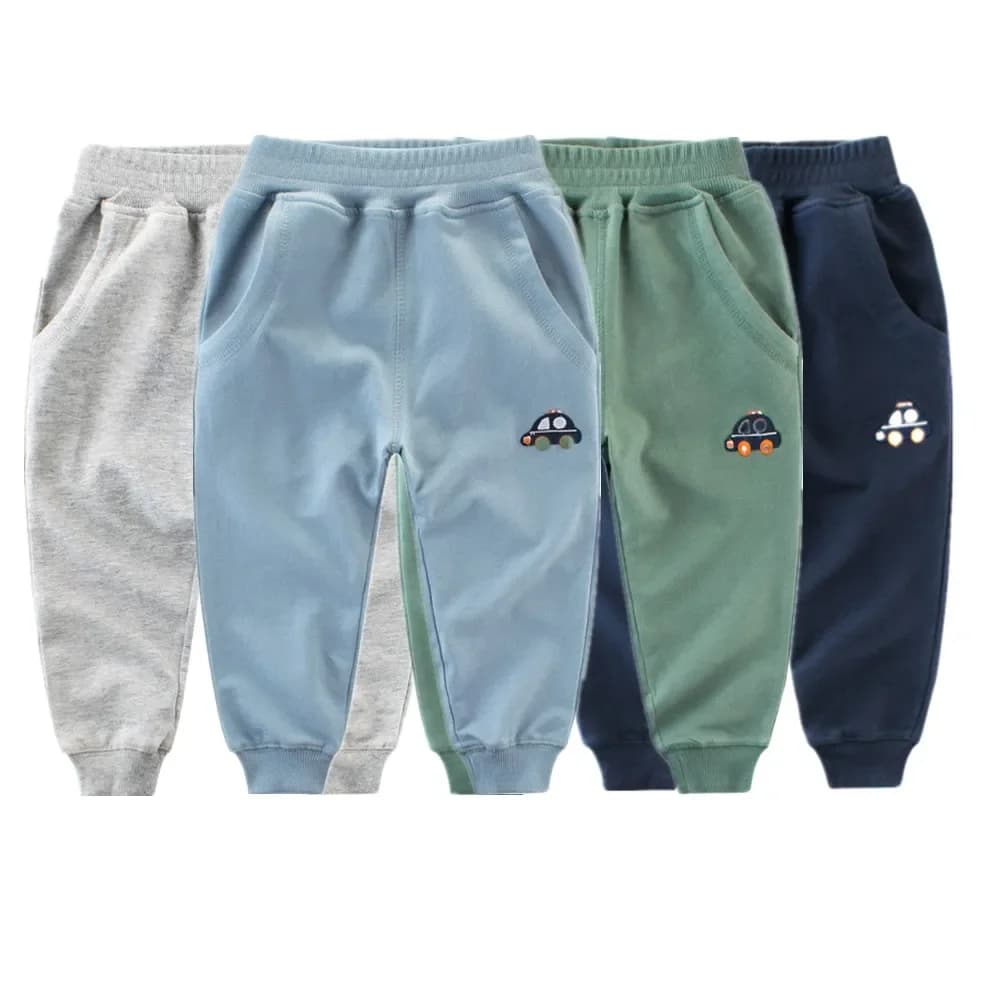 Pantalon de jogging décontracté pour garçons de 1 à 9 ans, 100 % coton, motif voiture de dessin animé, pour bébés et enfants, printemps-automne