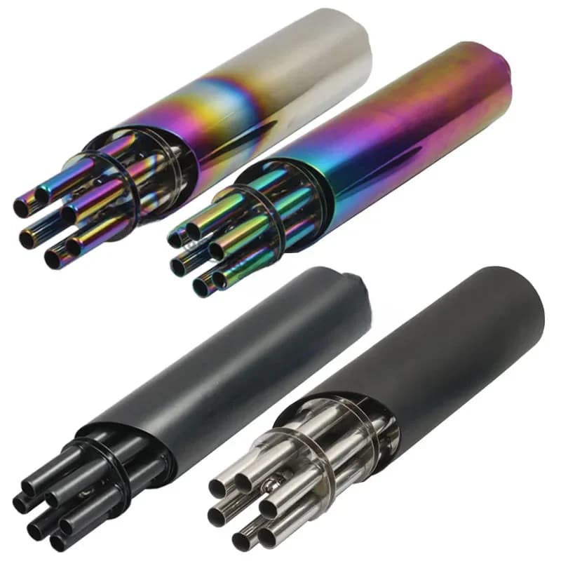 Tuyau de silencieux d'échappement modifié pour moto, exfoliant rotatif, Style pistolet Gatling pour Honda Yamaha KTM ATV Pit Bike Scooter