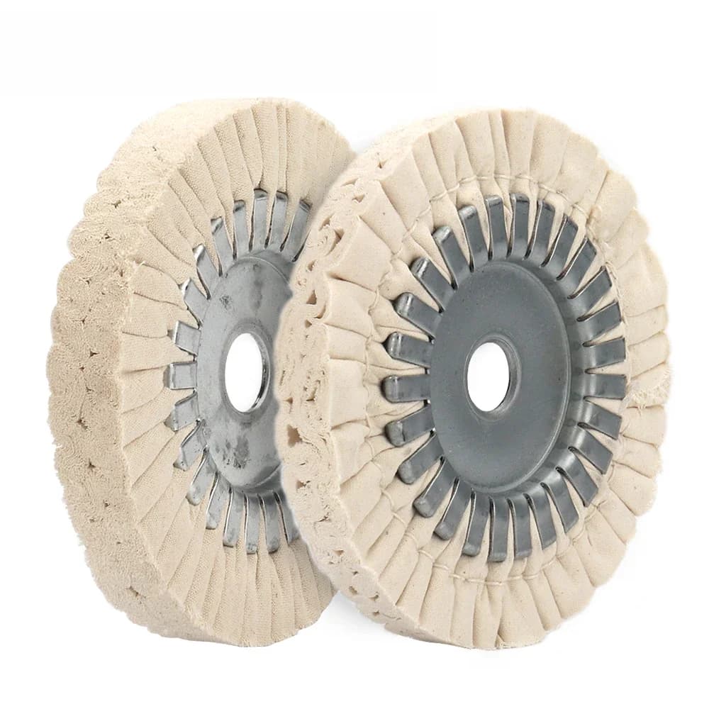 Roue de polissage pour voies respiratoires en coton, 150mm, tissu, biais ouvert, roue de polissage, disque de polissage en métal de 6 pouces, outil abrasif, alésage de 20/22mm