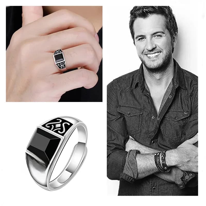 Bague en argent 2024 pour hommes, bijoux tendance, accessoire de doigt réglable, fleur rectangulaire, Bijou en cristal, 925