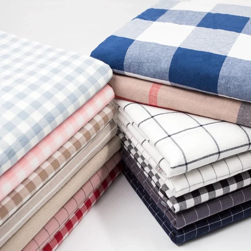 Tissu de coton pur 100% pour enfants, pour draps de lit, couette couverte, vêtements, chemise, robe, grille rayée, tissu à carreaux, brocart, couture