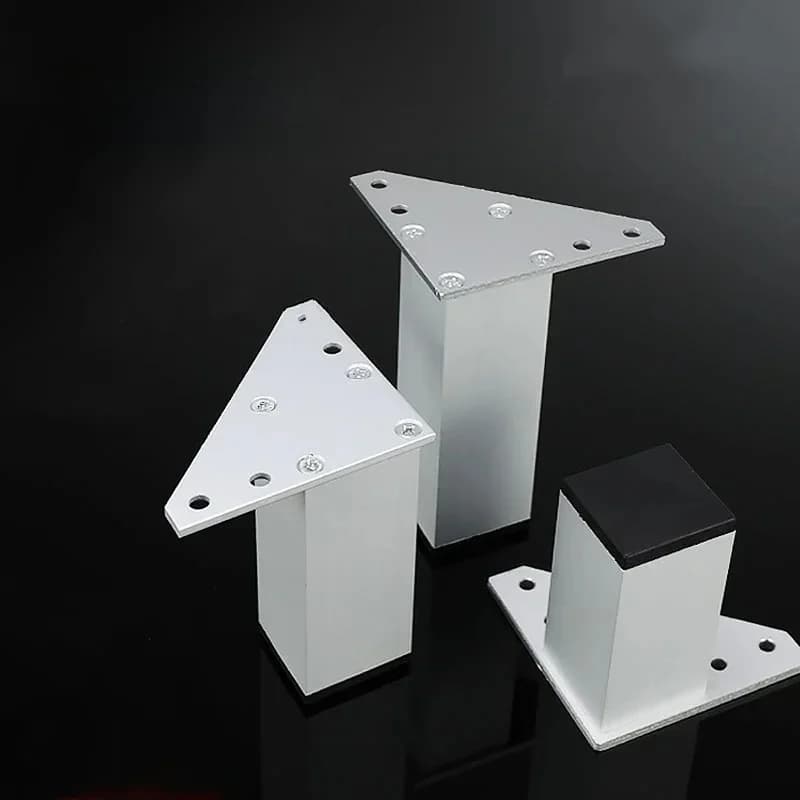 Pieds de Meuble Carrés en Métal pour Table Basse, Optique en Alliage d'Aluminium pour Meuble TV, Canapé, Support de Pied, artificiel évateur de Lit, 4 Pièces