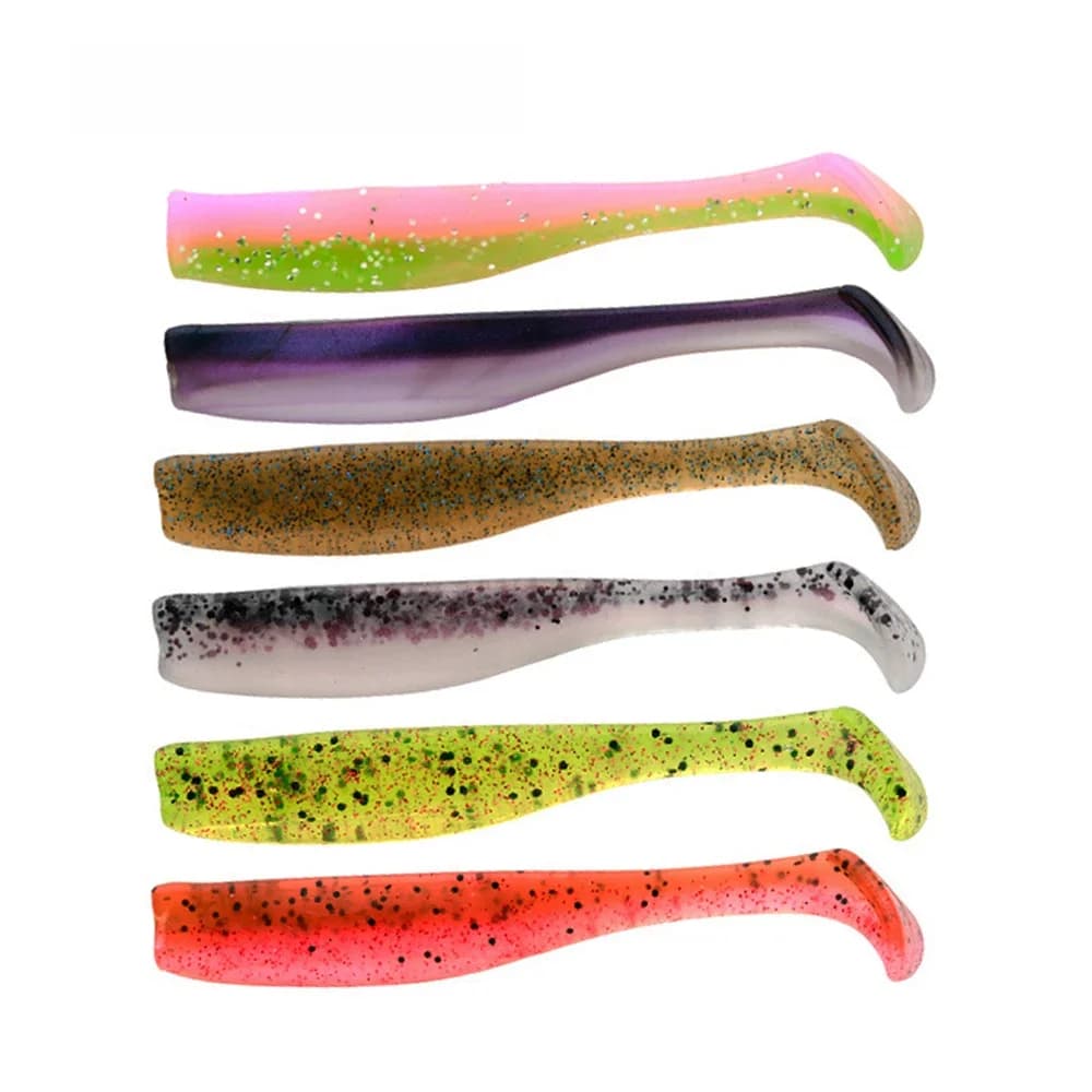 JOHNCOO – lot d'appâts artificiels souples en TPR pour la pêche à la turlutte, pack de leurres pour attraper des poissons, matériel pour pêcher des brochets ou des bars, avec queue de pagaie, 70mm,