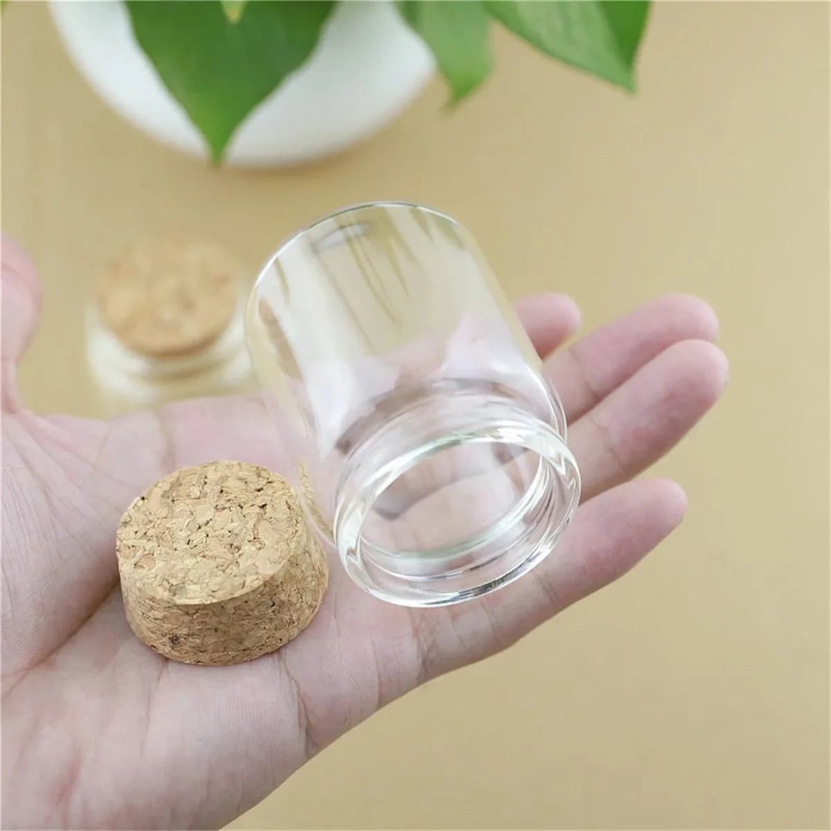 Bouteille en verre avec bouchon en liège, bocaux de stockage d'épices, bricolage, artisanat, beaucoup, 47x60mm, 60ml, 6 pièces