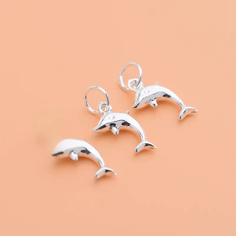 Chaîne de perles en argent regardé S925, petit pendentif DolDave, matériel de fabrication de bracelets faits à la main, accessoires de bijoux à bricoler soi-même