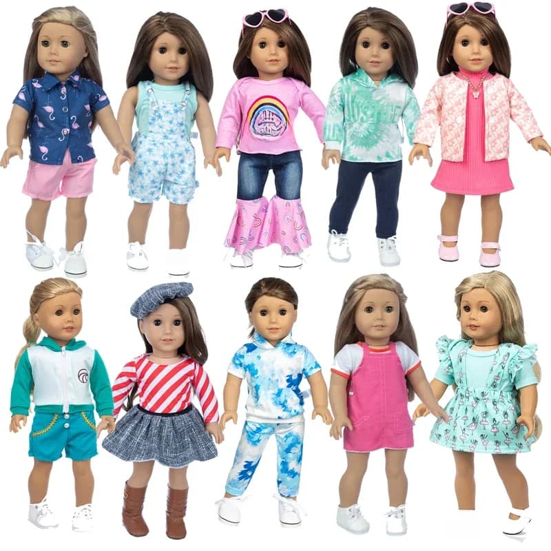 Tenue de poupée de 18 pouces, jupe habillée, vêtements de poupée de 43cm, costume, vêtements de jouets