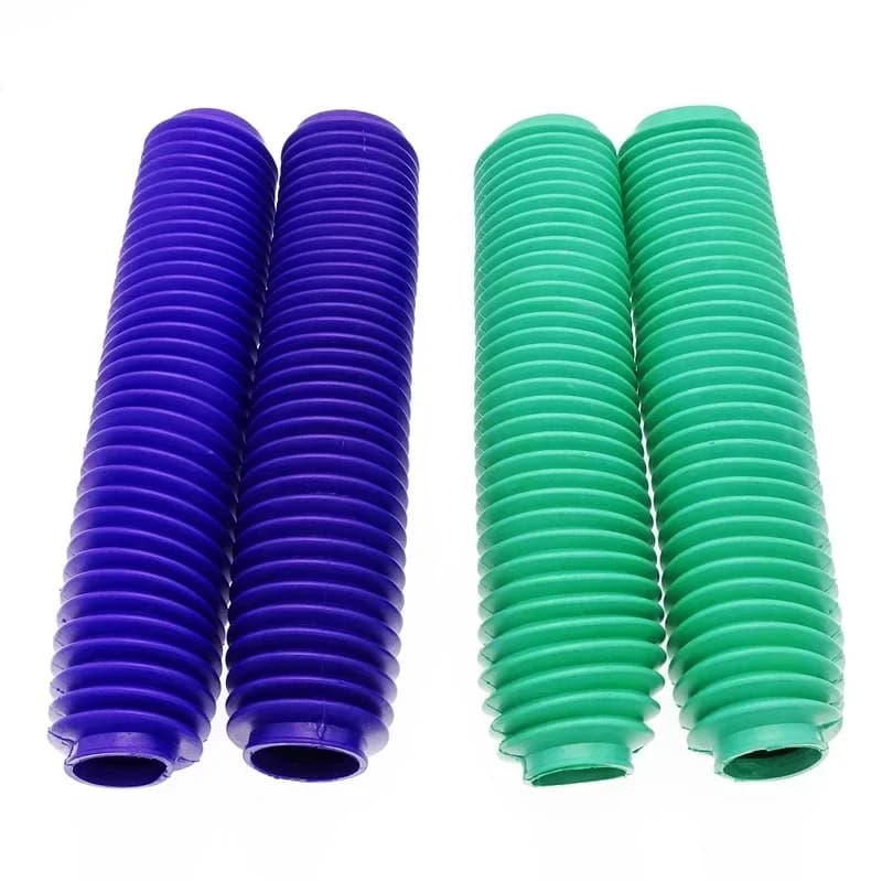 Bottes de protection de fourche avant de moto, manchon anti-poussière, caoutchouc, vert, bleu, adapté pour tout-terrain, Pit D343, vélo, motocross, 2 pièces