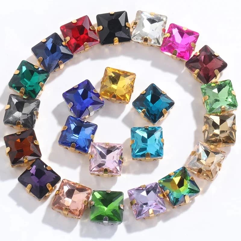 Pipatian – vêtements pour robes de mariée, 20 pièces, pierre à coudre, boutons à dos plat, bricolage artisanat, verre cousu à la main, diamants, accessoires faits à la main