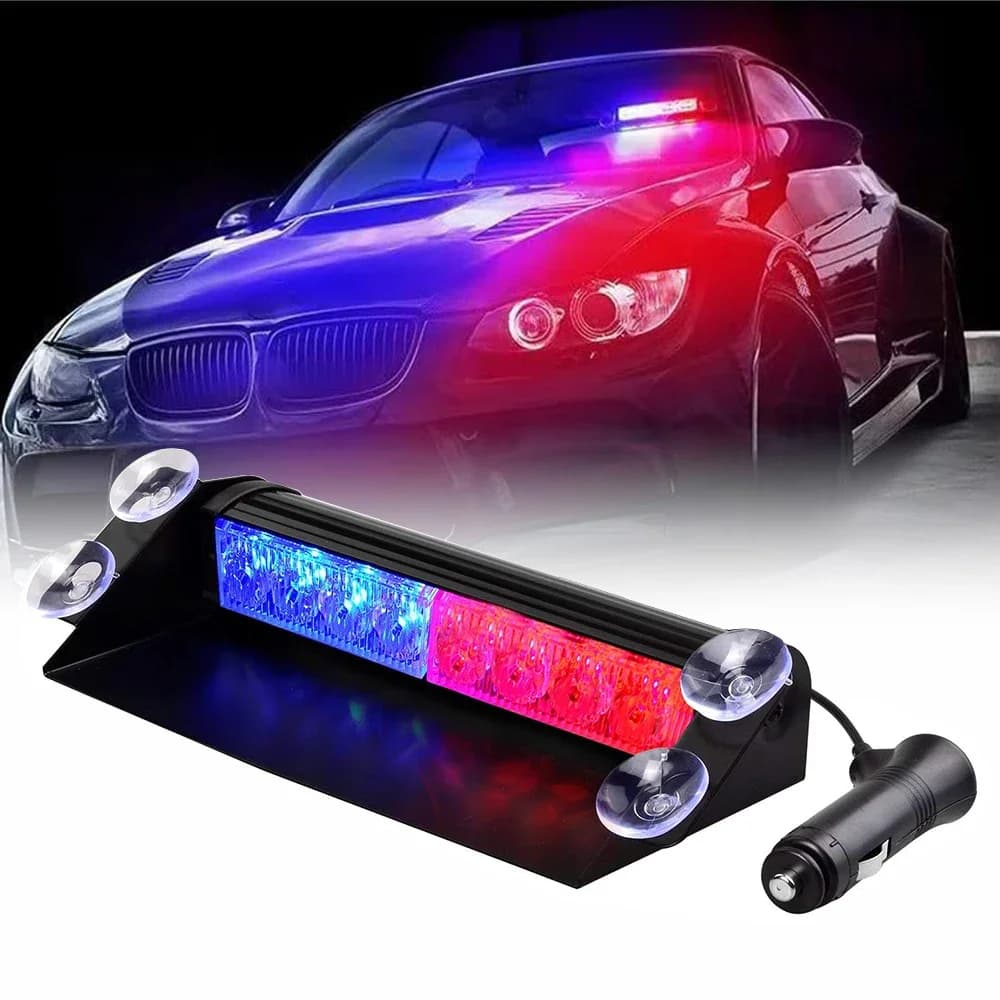 8 LED universels pour voiture, clignotants, lampe clignotante pour véhicule, rouge, bleu, jaune, feux d'urgence LED, 3 modes de clignotement, DC12V