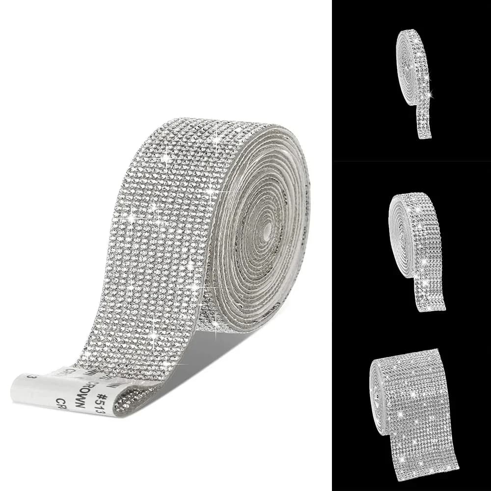 Autocollant auto-adhésif en biscuits cristal, ruban de diamant, bricolage, artisanat d'art, événement, voiture, décoration de téléphone
