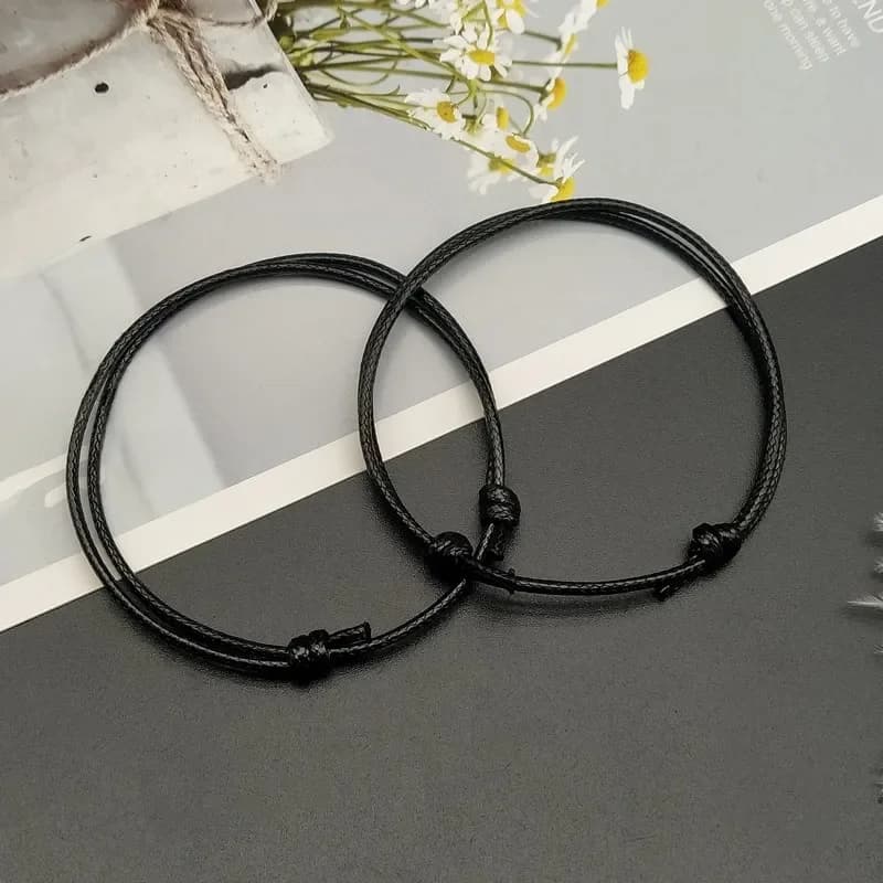 Bracelet de cheville en corde pour hommes et femmes, 2 pièces/lot, couleur noir, blanc, rouge, classique, sandales d'été pieds nus, bijoux sur pied