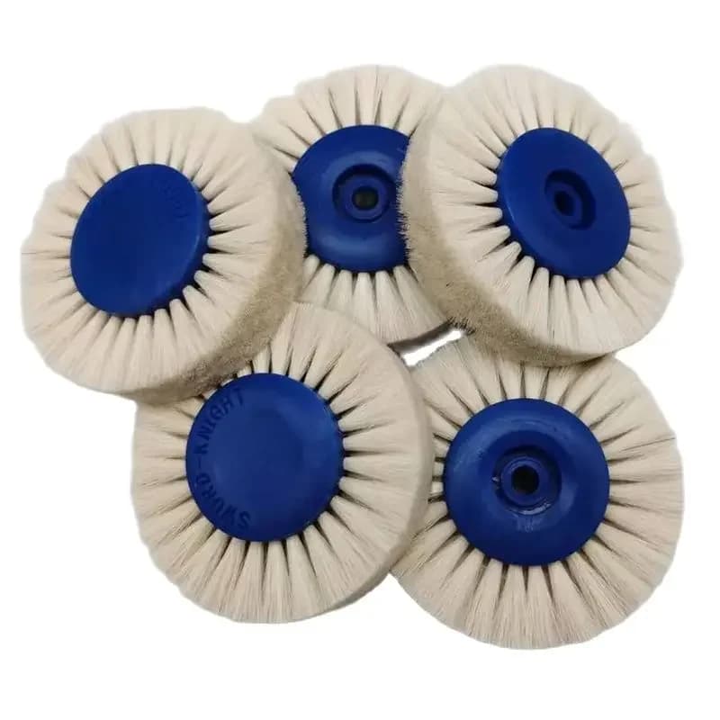 5 pièces outils de laboratoire dentaire matériaux loquet brosse de polissage roue rotative laine chèvre coton noir Buff dentisterie Odontologia