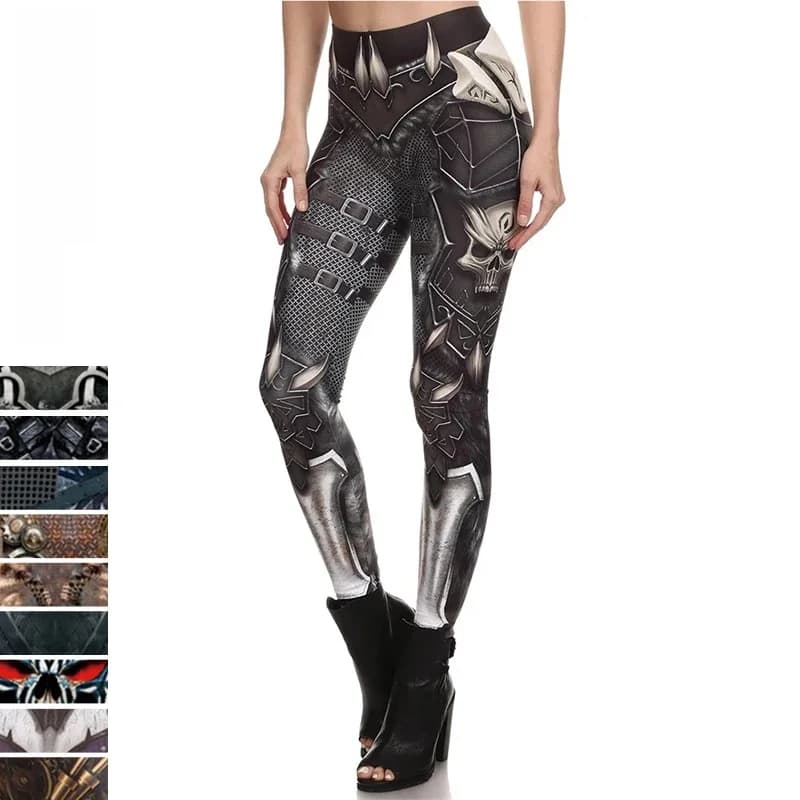 NADANBAO nouveau crâne BARBARIAN femmes Leggings Punk crâne imprimé Legins haute élastique Fitness pantalon dames Push-Up Legging