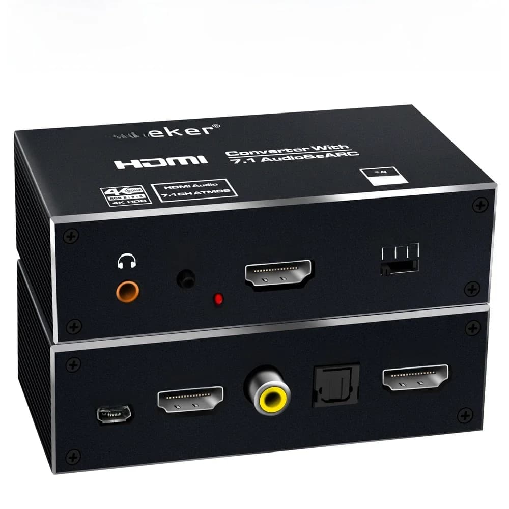 Commutateur HDMI Navceker 4K 120Hz avec extracteur audio EARC, fibre optique Toslink, commutateur HDMI 2.0 4K 60Hz, télécommande pour Apple TV PS4