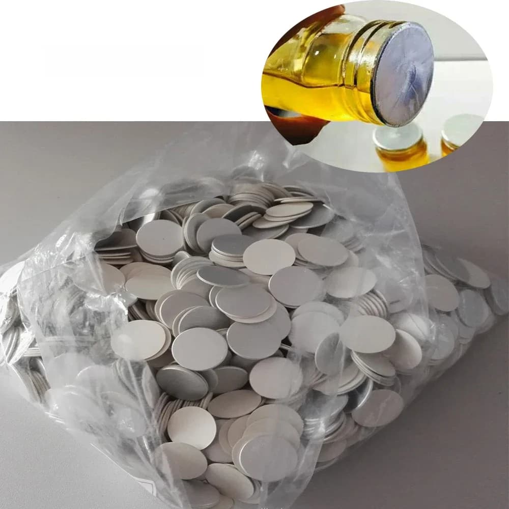 500 pièces de bouchons de bouteille en plastique à décollement facile, avec revêtement en feuille d'aluminium laminée, pour machine de scellage de bouteilles d'huile de moteur à induction