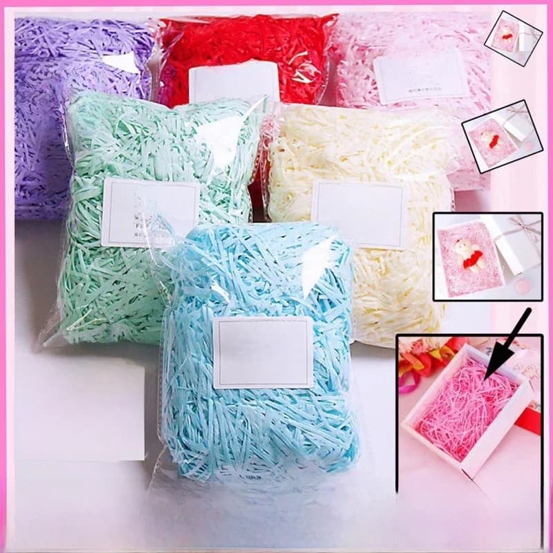 Papier raphia déchiqueté pour bricolage, emballage cadeau, matériau de remplissage de panier, fête de mariage, déco GT, 20g, 50g