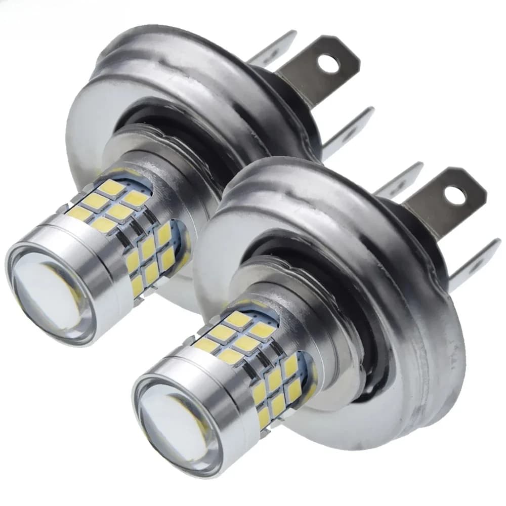 Ampoule de phare LED P45T, 2 pièces, blanc 6000K R2 6V 12V, pour voiture, moto, Scooter, ATV, cyclomoteur, chariot élévateur, tracteur, UTV, vélo