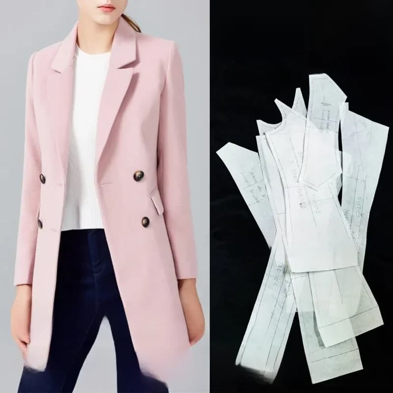 Manteau de manteau mince mi-long pour femmes modèle de bricolage de vêtements BFY-173 de dessins de conception de couture