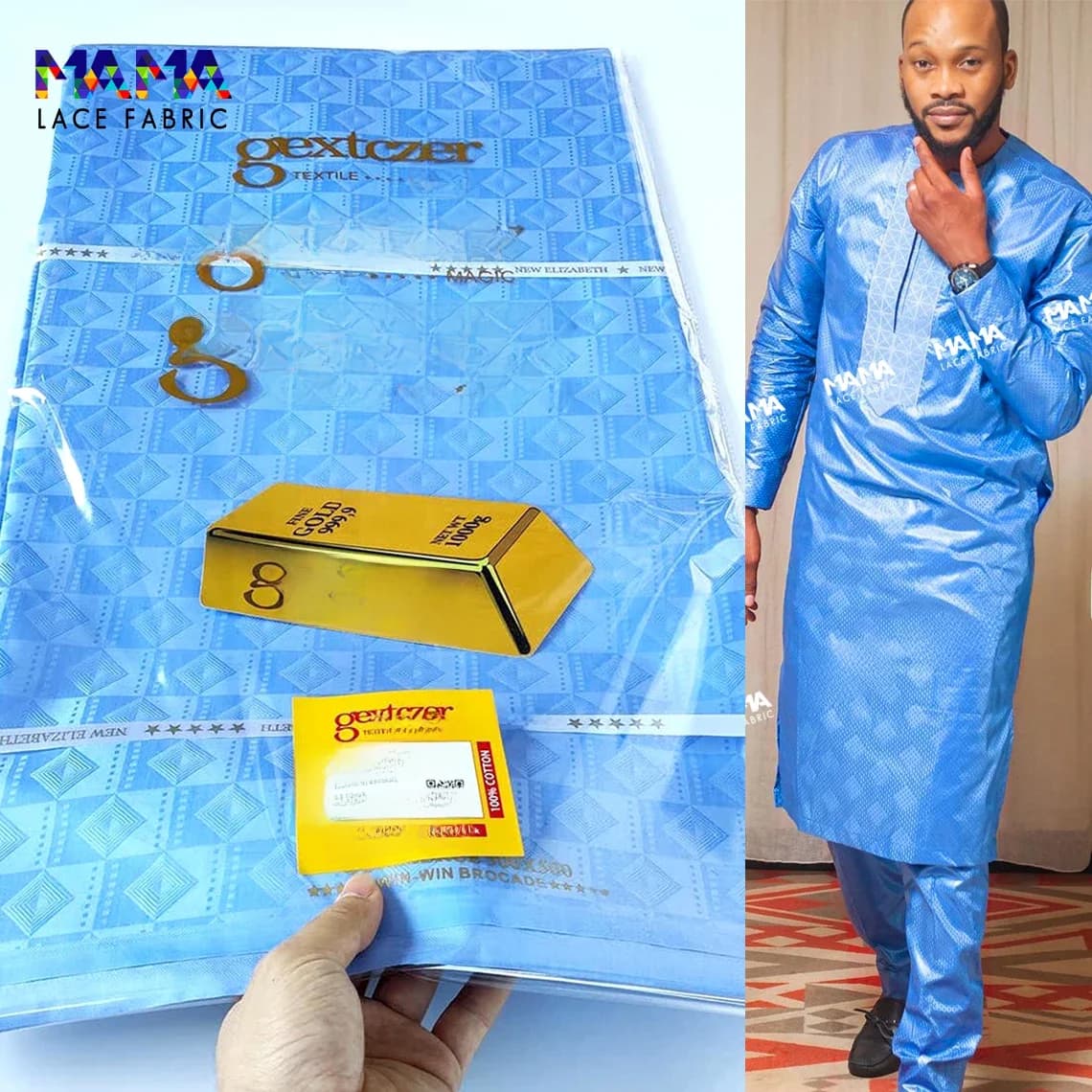 5 Yards/Lot parfumé 100% coton garder brillant bassin Riche tissu pour hommes tissu doux Top qualité tissu africain Guniea Brocad