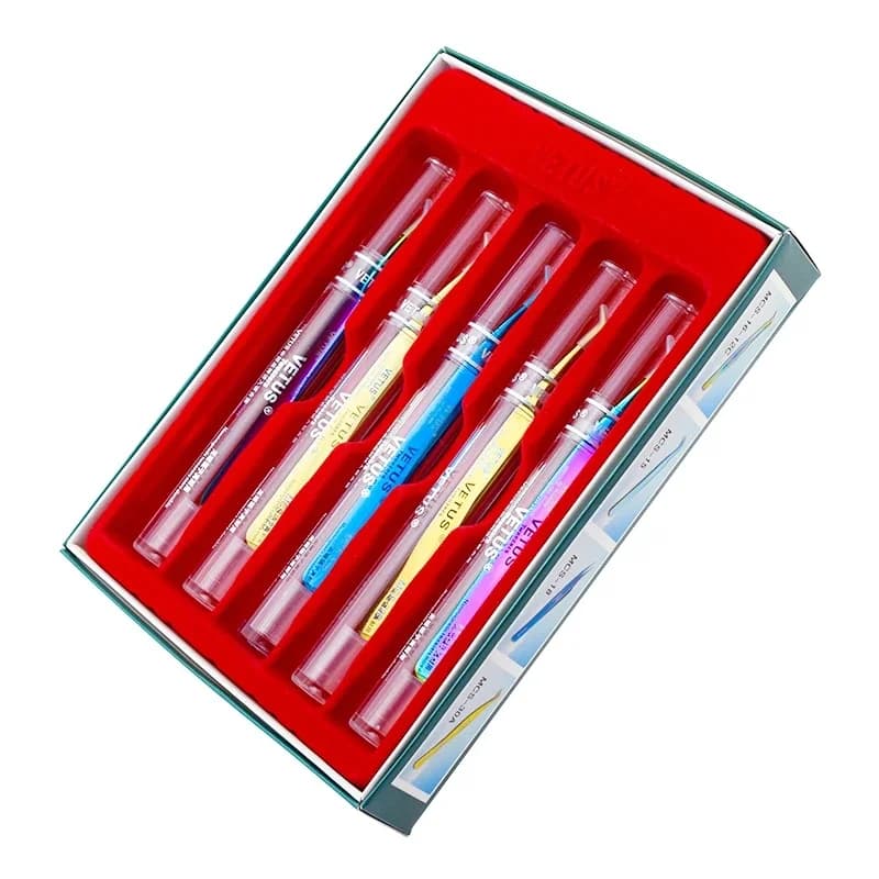 Pincettes antimagnétiques en acier inoxydable pour Extensions de cils, 100% Vetus MCS, plusieurs tailles, paquet unique