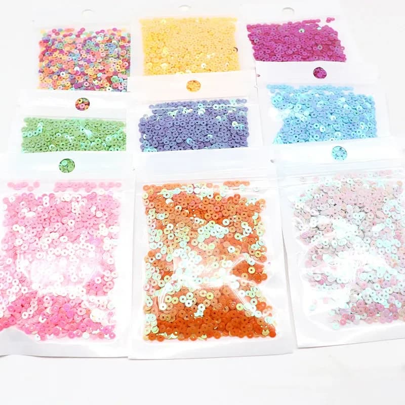 Paillettes de couleur Pure 10g, plates et rondes en Pvc, amples, broderie artisanale pour dames, accessoires de broderie en tissu 3mm 4mm 5mm 6mm