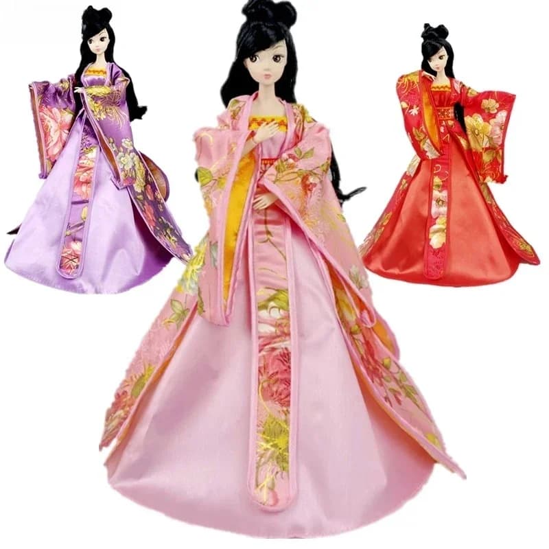 Robe de cosplay pour poupées Barbie 1/6, Costume de beauté traditionnel chinois ancien, vêtements de soirée pour jouets Barbie