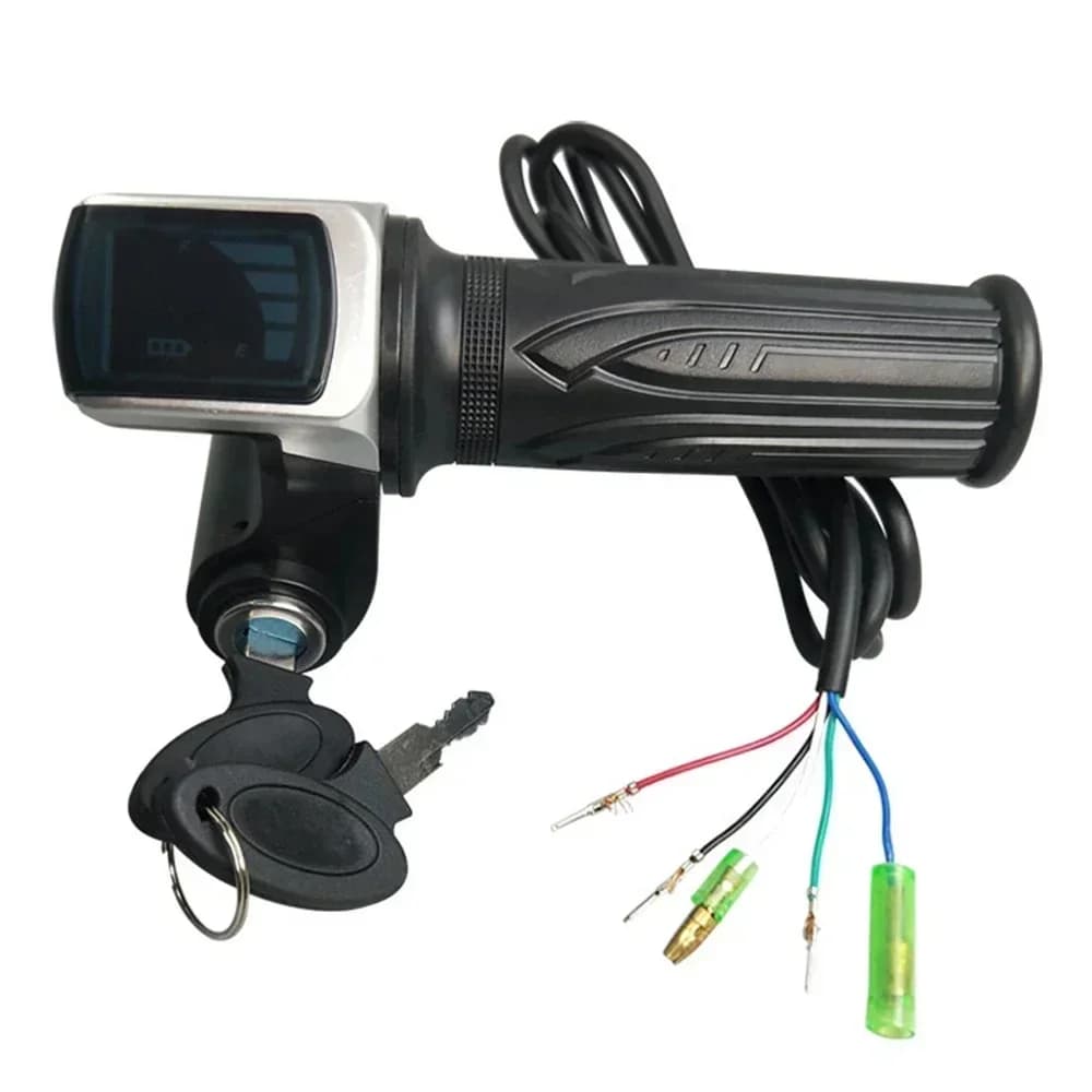 Poignée d'accélérateur pour Scooter électrique 36V 48V 60V, avec verrouillage à clé, indicateur de puissance, accessoires durables pour vélo électrique, moteur avec écran LCD