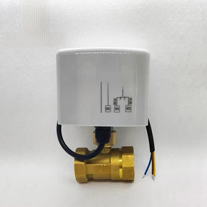Robinet à Bille Électrique en Laiton, 1 Pouce, Trois Fils, Deux Commandes, Deux Voies, pour Climatisation, Chauffage au Sol et Chauffage de l'Eau, 220V