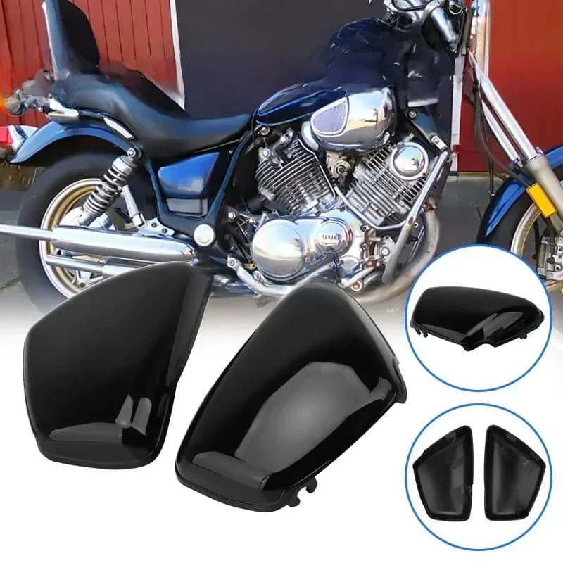 Couvercle de carénage de batterie, côté droit gauche, noir, accessoires de Moto pour Yamaha XV700 750 1000 1100 Virago 1984-Up