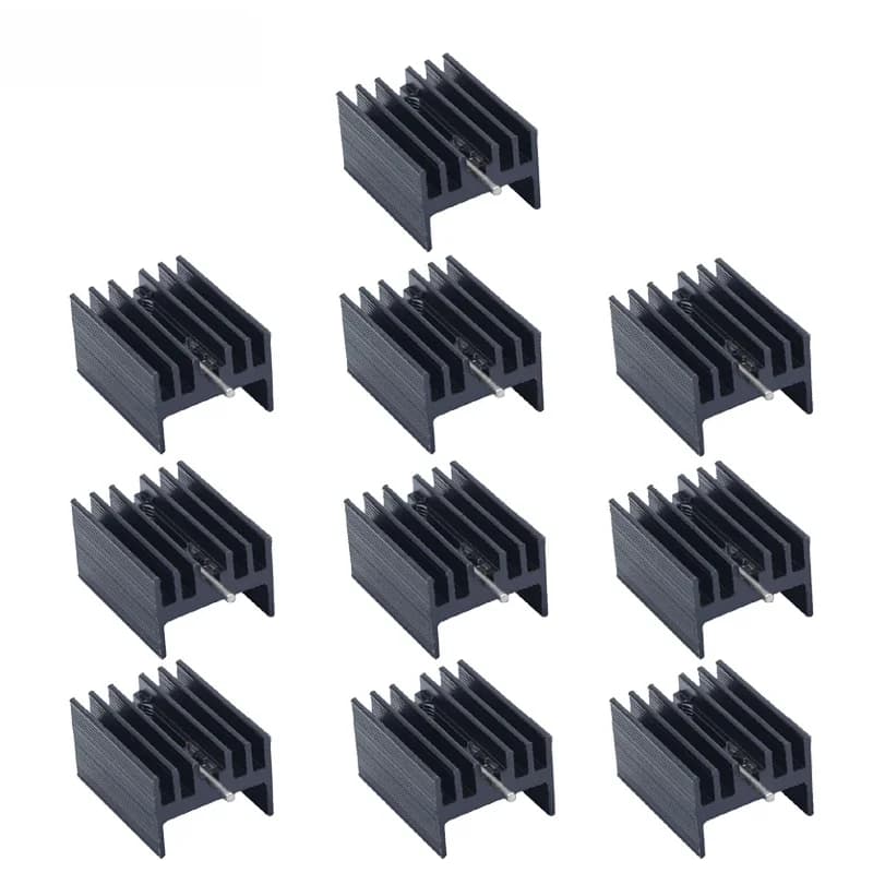 Dissipateur thermique en aluminium TO-220 Mosfet à 220, radiateur de refroidissement pour MOS LM317 L7805 L7812 L78XX, ensemble de transistors IRFXX-10 pièces