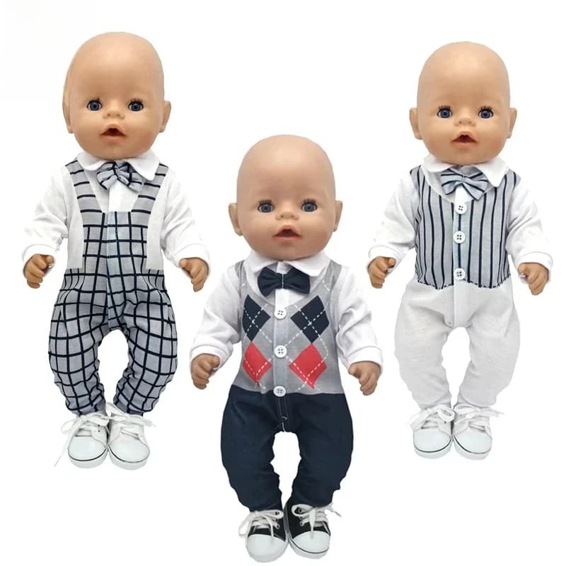 Ensembles de vêtements pour bébé poupée garçon, 40cm, 17 pouces, tenues pour poupée bébé Reborn
