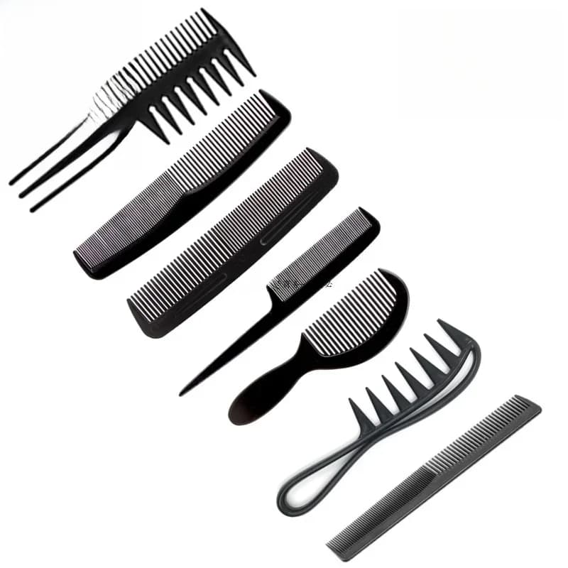 Ensemble d'accessoires de barbier noirs, 4/5/6/7 pièces, poignées, brosse à cheveux, style, peigne chaud, lisseur, peignes de haute qualité, nouveautés