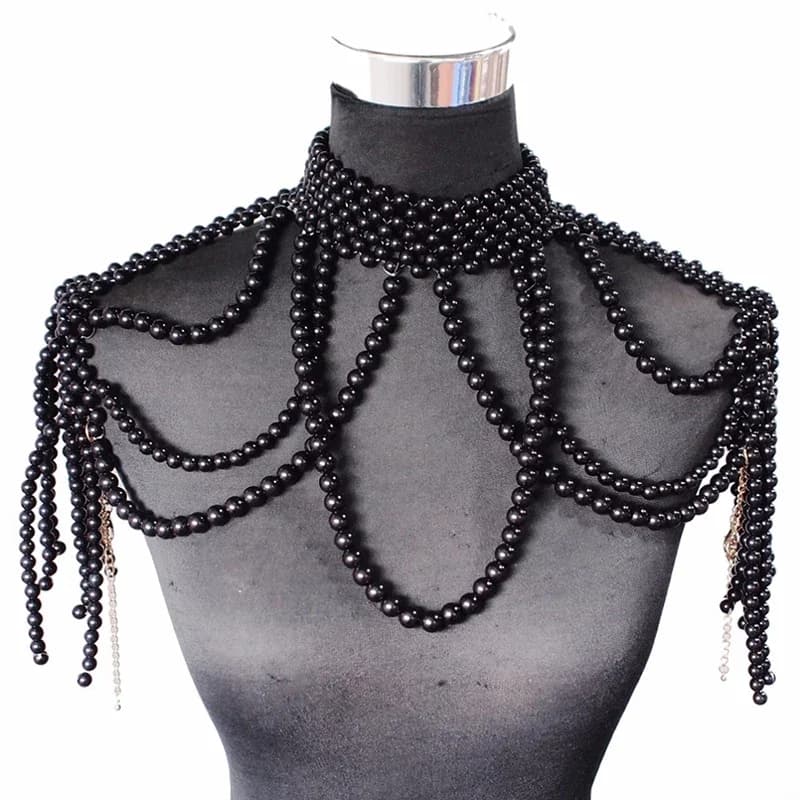 Chaîne d'épaule en perles tendance, bijoux de grande marque, grand collier pour mariage et soirée, chaîne pour pull, chaîne d'épaule pour mariage