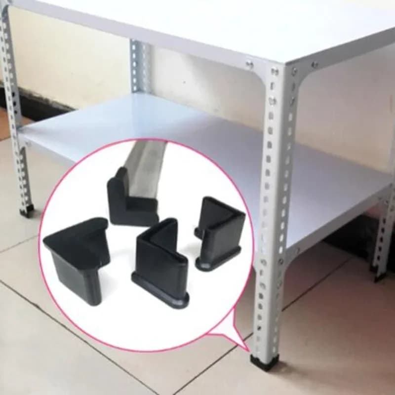 Couvre-pieds en fer triangle en caoutchouc, manchon en caoutchouc souple en forme de L, sous-housse de protection pour pieds de lit, meubles, chaussettes pour pieds de chaise, 4 pièces