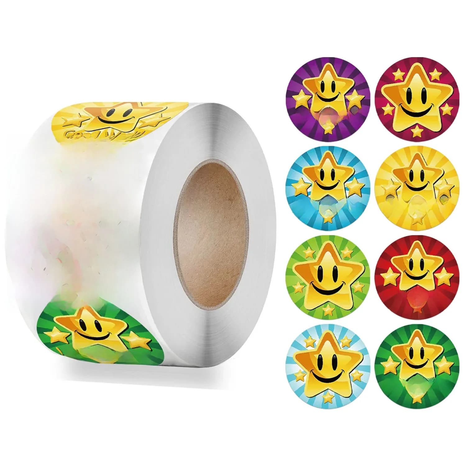 Autocollants de récompense pour enfants, 50 à 500 pièces, fournitures scolaires créatives, autocollant étoile mignon, cercle de 2.5cm, jouet pour enfants