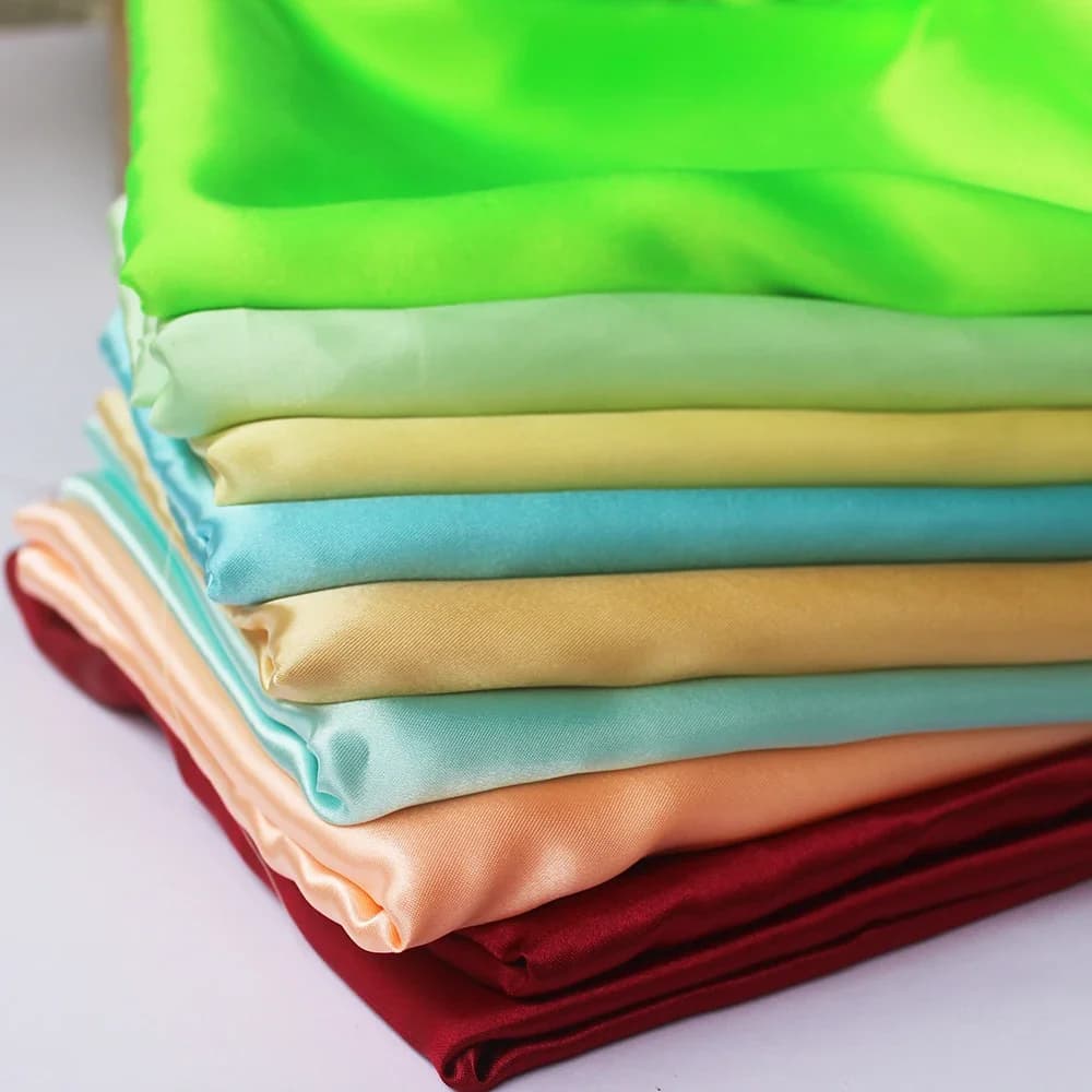 Tissu en Satin de Polyester, Simulation haut de gamme, boîte-cadeau en soie, tissu de doublure, couleur unie, bricolage, couture de robe de poupée