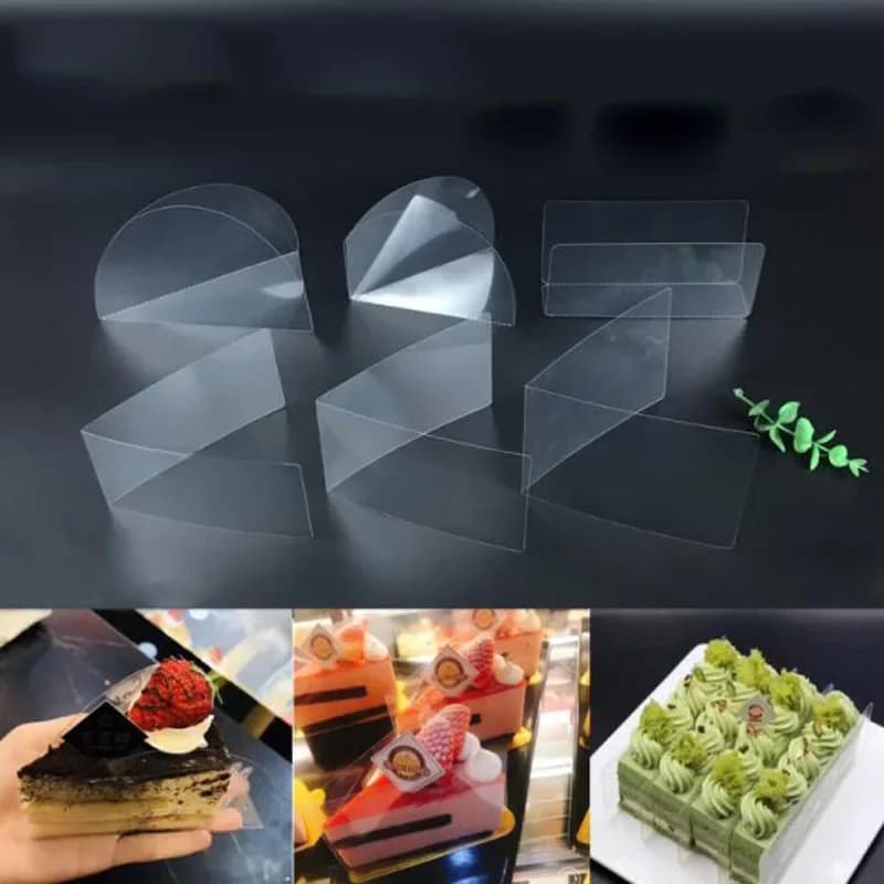 Rouleau de collier de gâteau en Mousse Transparent, 100 pièces, bande adhésive à bord lié dur, pour la cuisson du gâteau